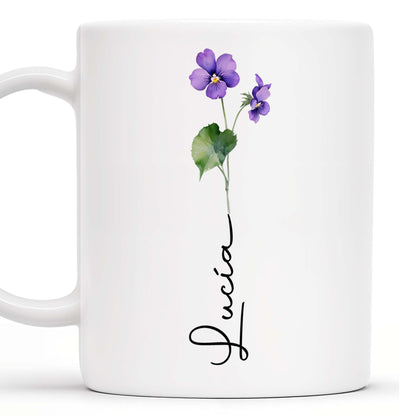 Celebrate Everyday Moments Violet Flowers Touch - Personalized Custom Coffee Mug - CPL020_MG