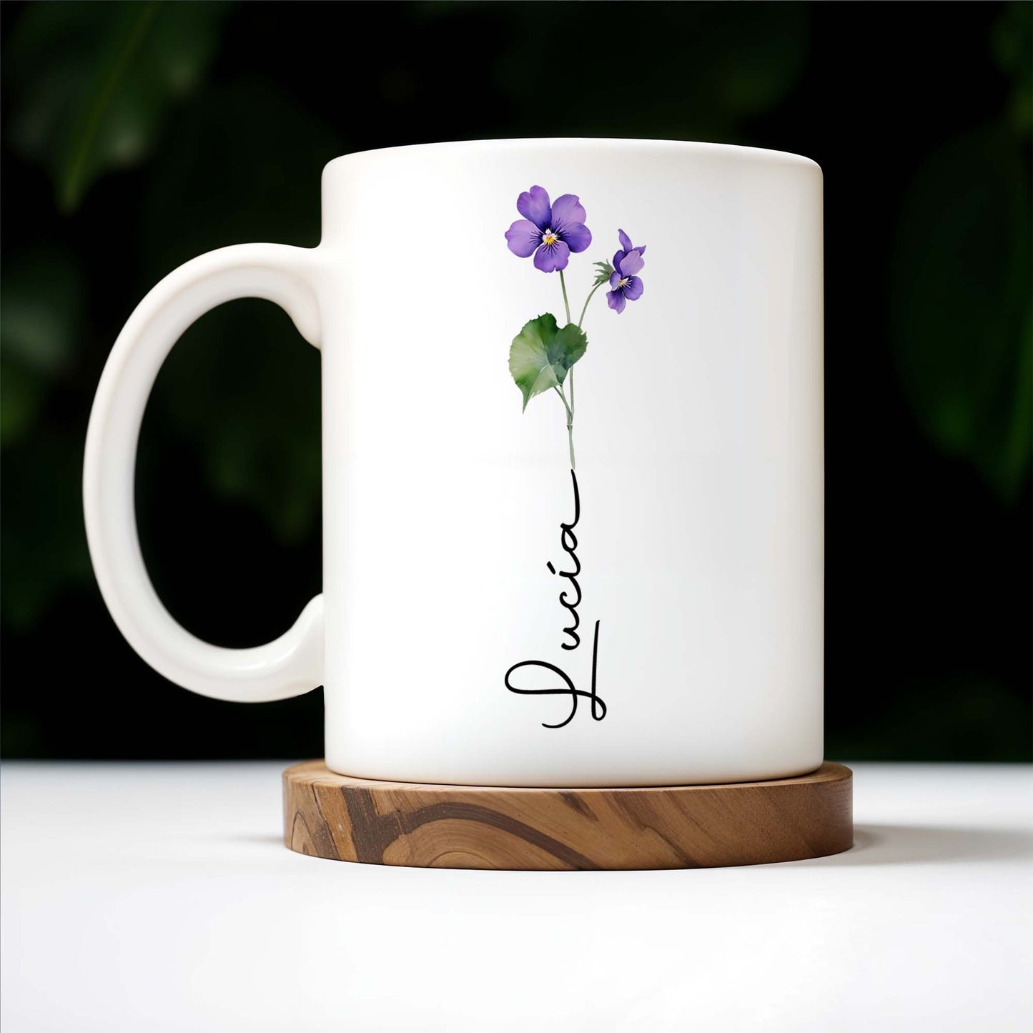 Celebrate Everyday Moments Violet Flowers Touch - Personalized Custom Coffee Mug - CPL020_MG