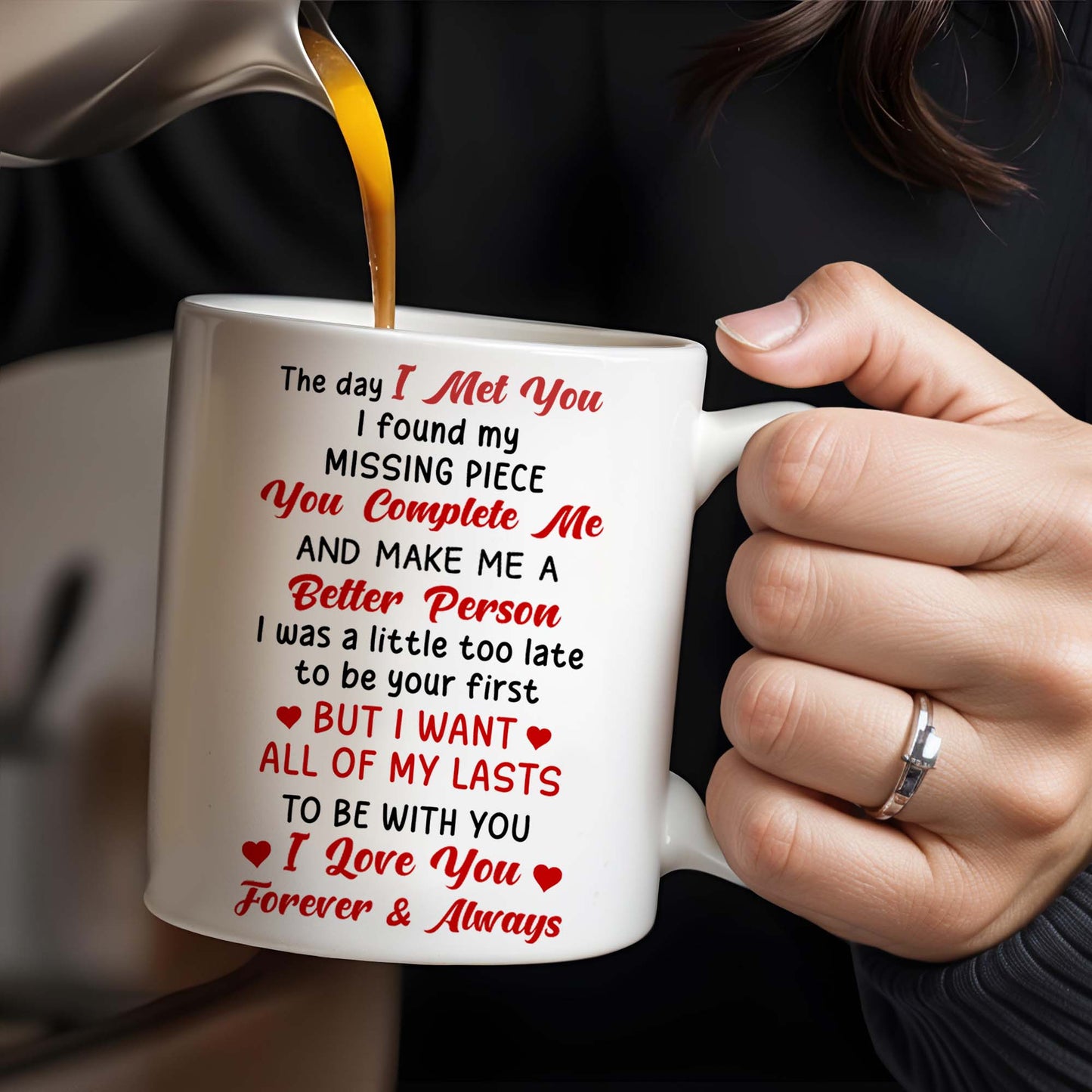 Forever And Always Love Promise With Roses - Personalized Custom Coffee Mug - CPL091_MG