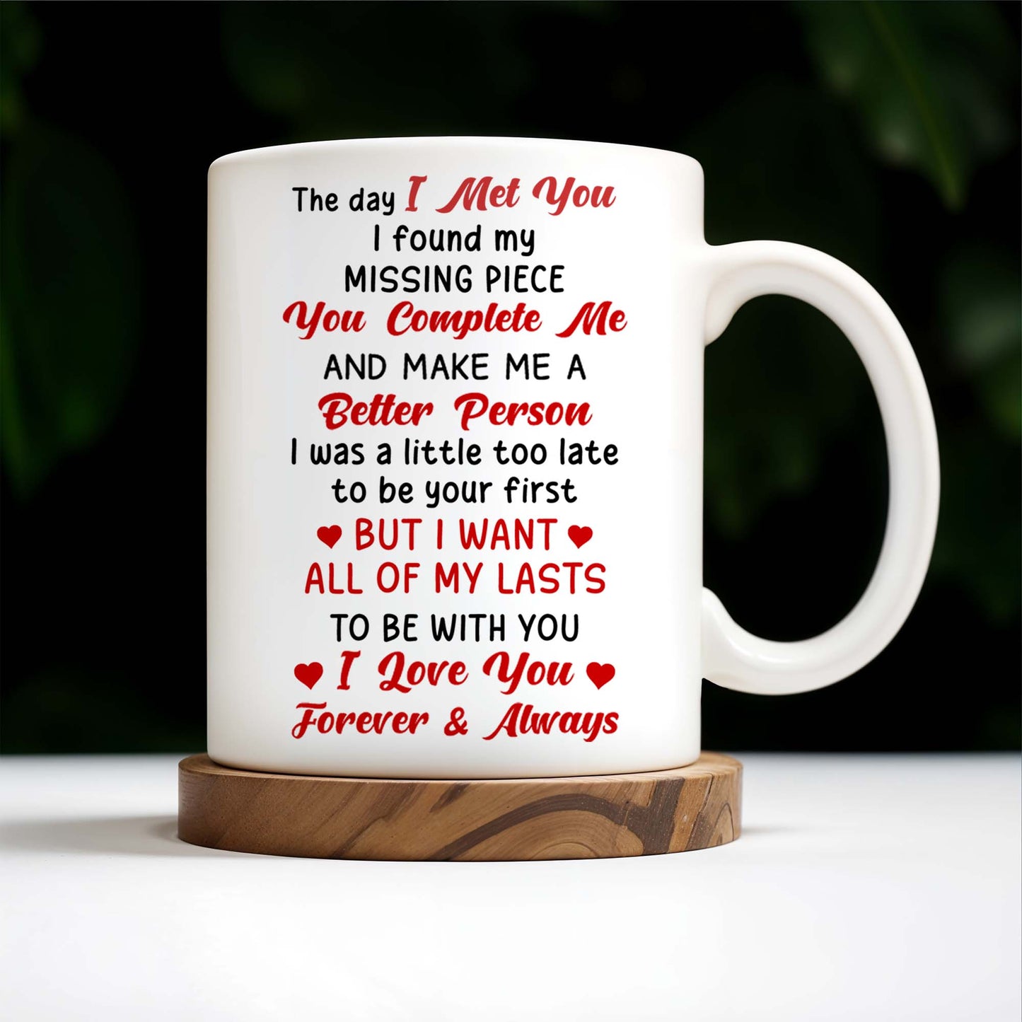 Forever And Always Love Promise With Roses - Personalized Custom Coffee Mug - CPL091_MG