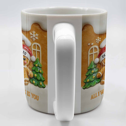 All I Want For Christmas Is You With Gingerbread Couple - Personalized Custom Coffee Mug - CPL1000_MG