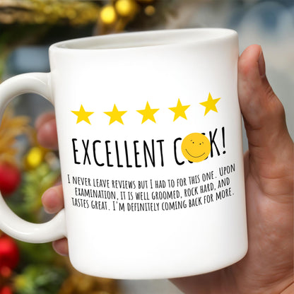 Excellent Cook Appreciation Quote With Stars And Smiley - Personalized Custom Coffee Mug - CPL101_MG