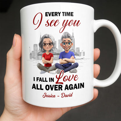 Every Time I See You, I Fall In Love All Over Again - Personalized Custom Coffee Mug - CPL1027_MG
