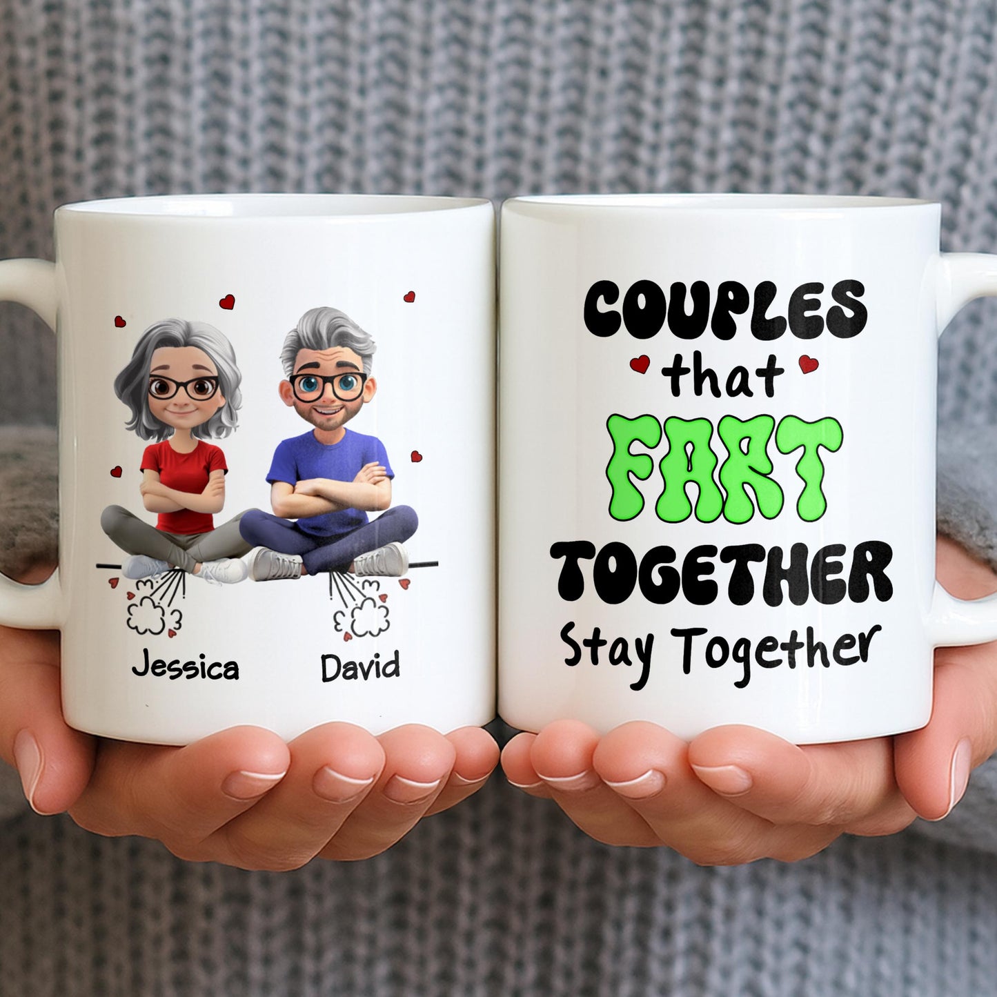 Create Your Personalized Couple Mug With Custom Characters - Personalized Custom Coffee Mug - CPL1033_MG