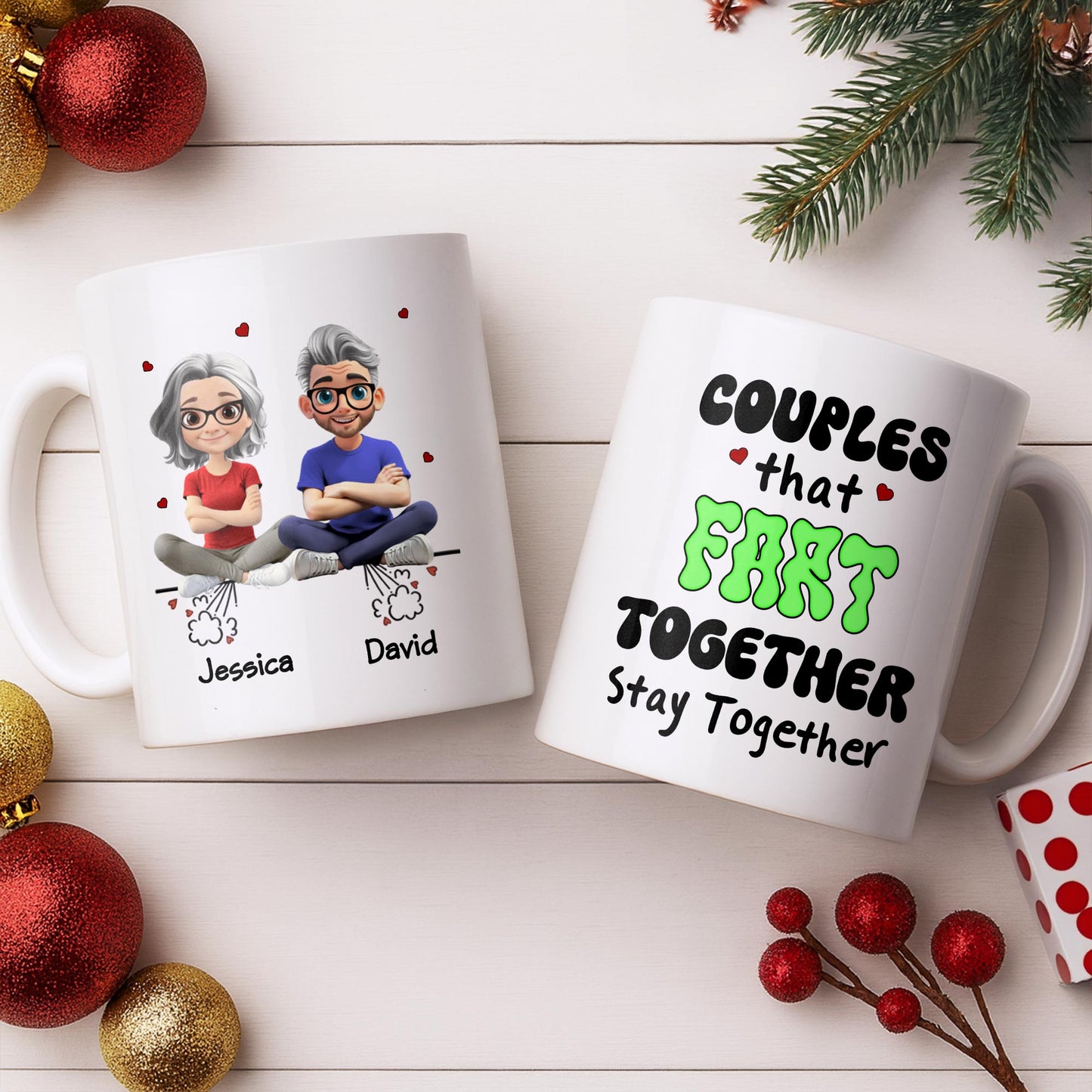 Create Your Personalized Couple Mug With Custom Characters - Personalized Custom Coffee Mug - CPL1033_MG