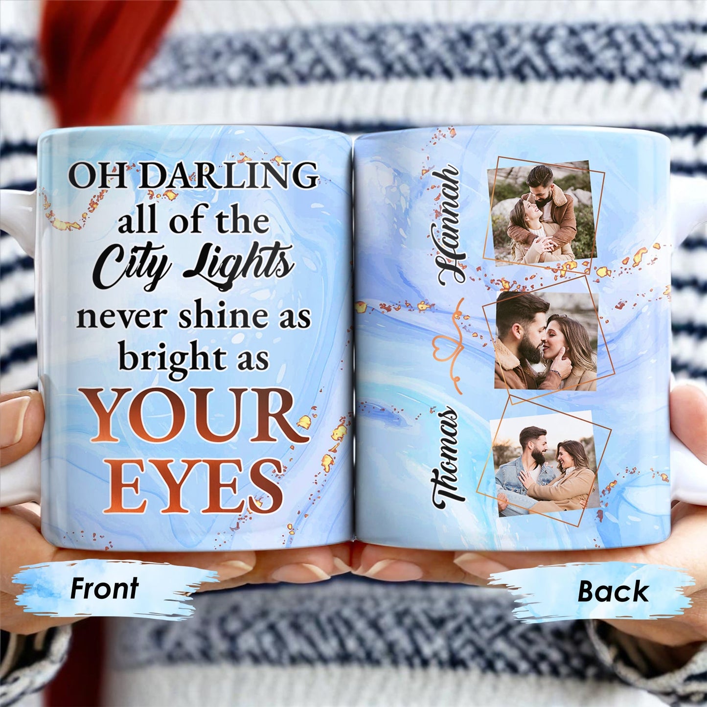 Oh Darling City Lights Bright As Your Eyes, Custom Romantic Mug - Personalized Custom Coffee Mug - CPL103_MG