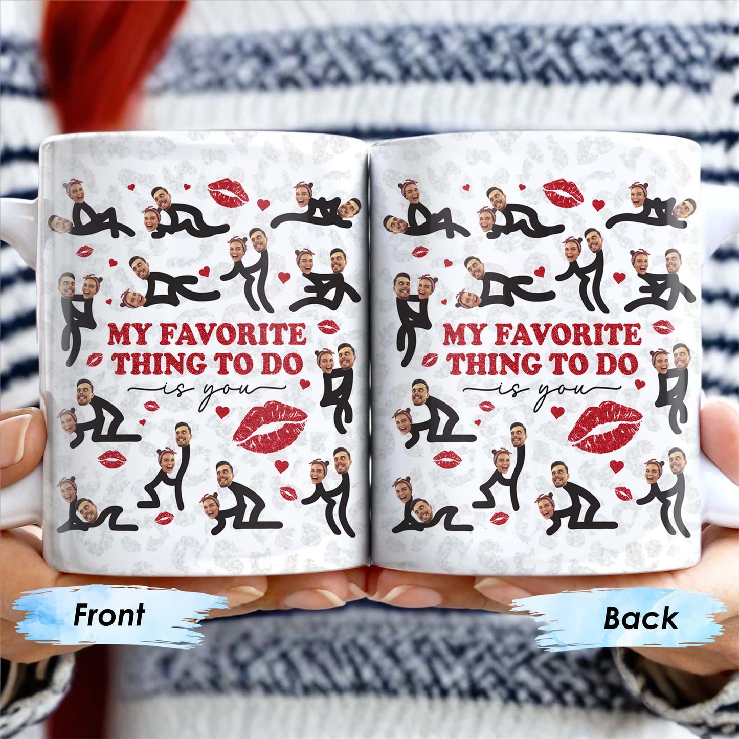 My Favorite Thing To Do Is You, Lips and Hearts Design - Personalized Custom Coffee Mug - CPL104_MG