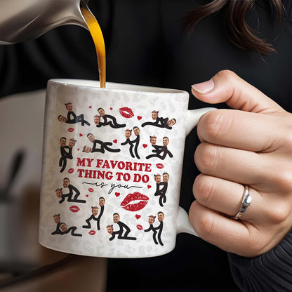 My Favorite Thing To Do Is You, Lips and Hearts Design - Personalized Custom Coffee Mug - CPL104_MG