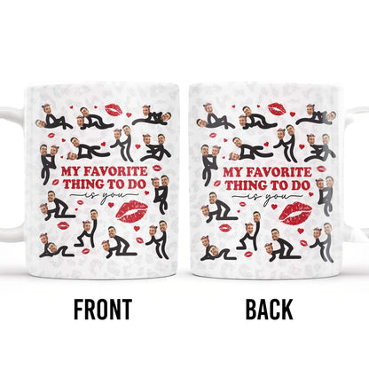 My Favorite Thing To Do Is You, Lips and Hearts Design - Personalized Custom Coffee Mug - CPL104_MG