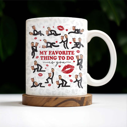 My Favorite Thing To Do Is You, Lips and Hearts Design - Personalized Custom Coffee Mug - CPL104_MG