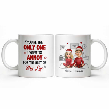 Only One I Want To Annoy, Text And Stars Design - Personalized Custom Coffee Mug - CPL1057_MG