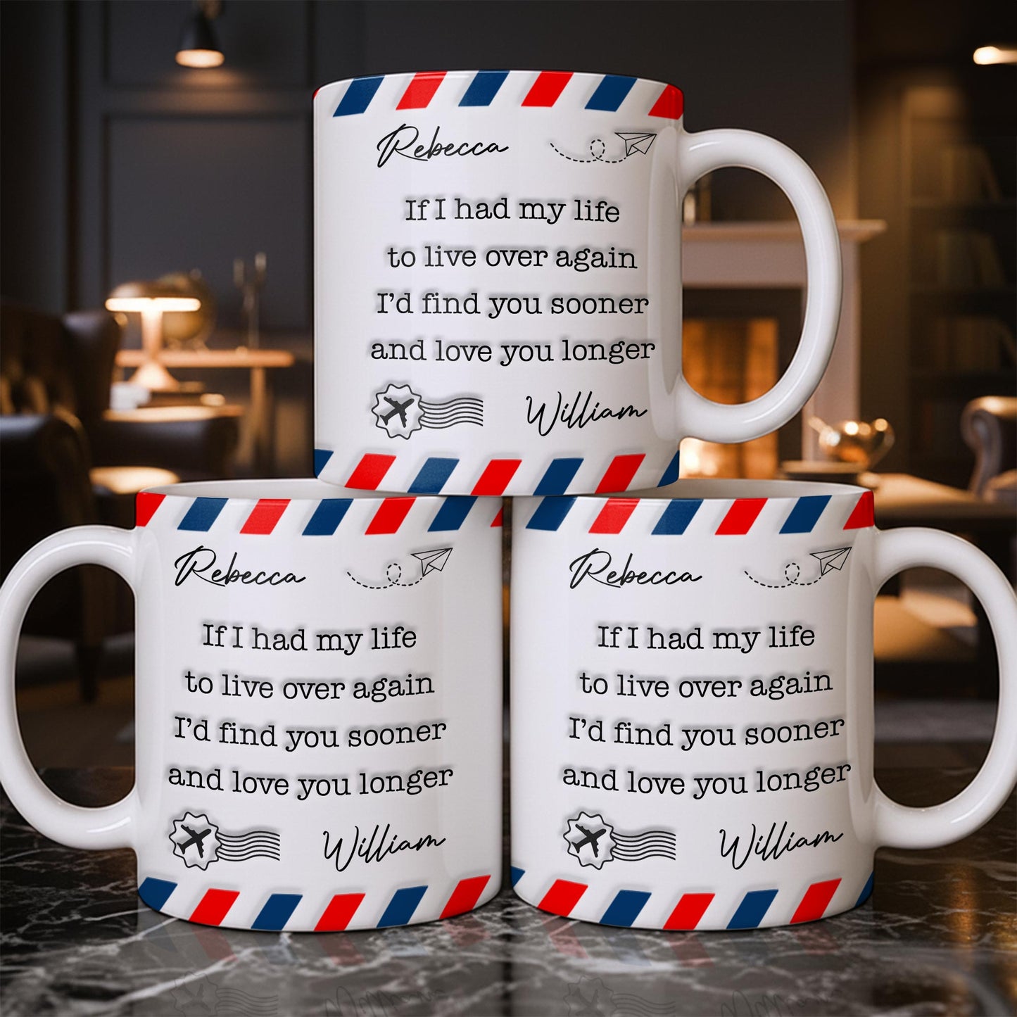 Find You Sooner And Love You Longer With Mail Envelope And Star - Personalized Custom Coffee Mug - CPL1109_MG