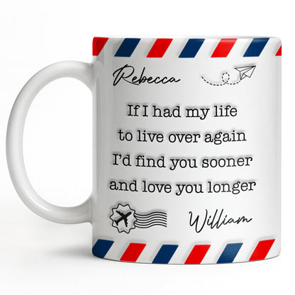 Find You Sooner And Love You Longer With Mail Envelope And Star - Personalized Custom Coffee Mug - CPL1109_MG