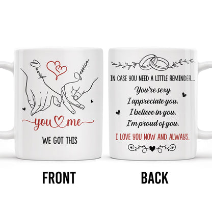 In Case You Need A Little Reminder Linked Rings And Hearts Design - Personalized Custom Coffee Mug - CPL1140_MG