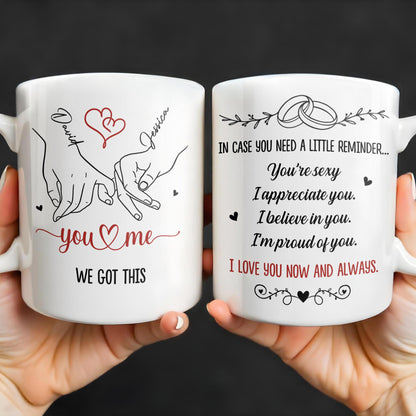 In Case You Need A Little Reminder Linked Rings And Hearts Design - Personalized Custom Coffee Mug - CPL1140_MG