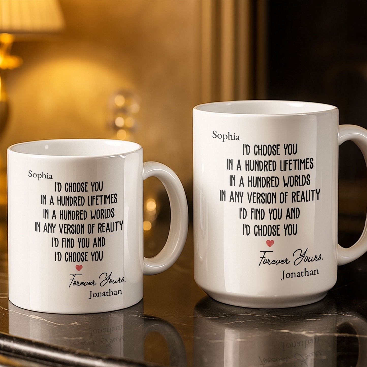 I'd Choose You In A Hundred Lifetimes, Forever Yours - Personalized Custom Coffee Mug - CPL1149_MG