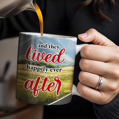 Lived Happily Ever After Vintage Car And Couple Design - Personalized Custom Coffee Mug - CPL114_MG