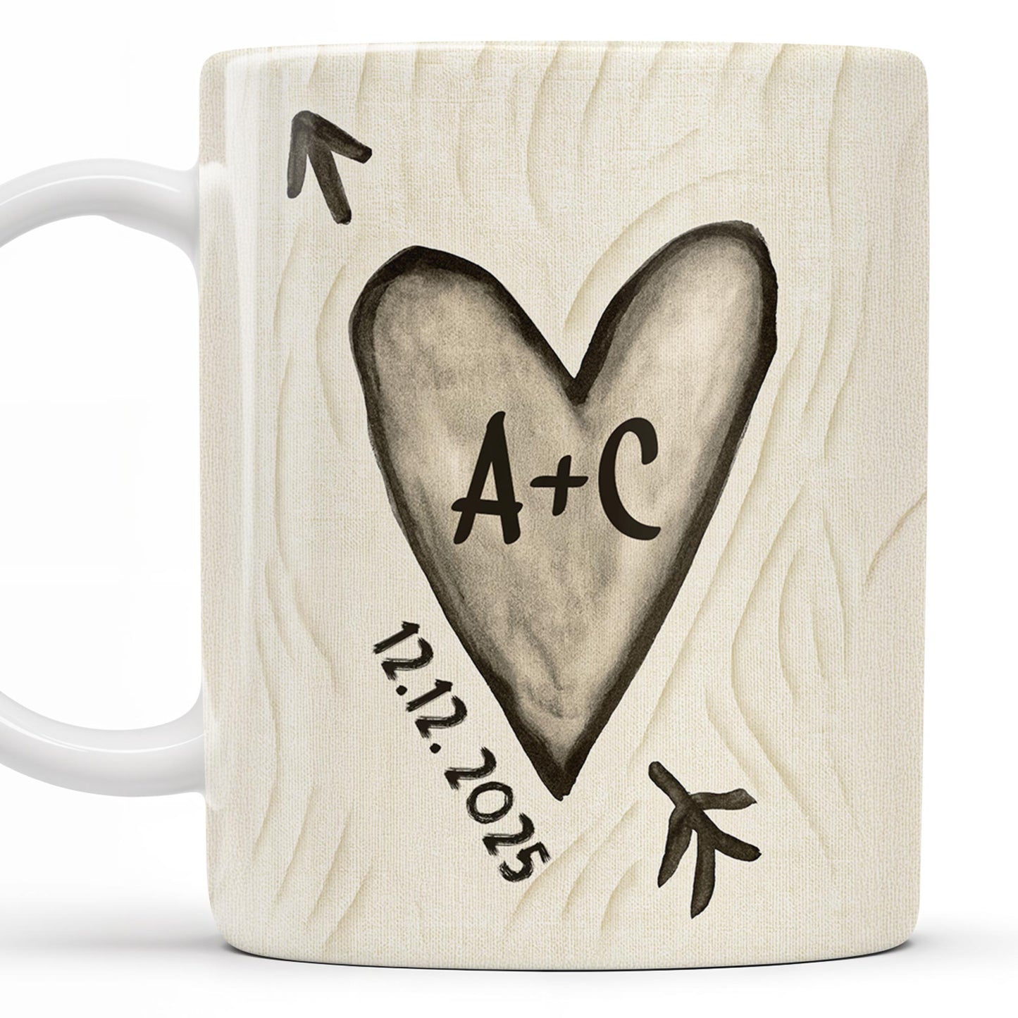Celebrate Your Love Every Day With A Beautiful Heart Design - Personalized Custom Coffee Mug - CPL1156_MG