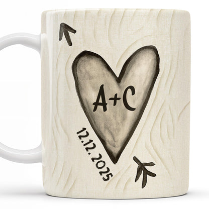 Celebrate Your Love Every Day With A Beautiful Heart Design - Personalized Custom Coffee Mug - CPL1156_MG