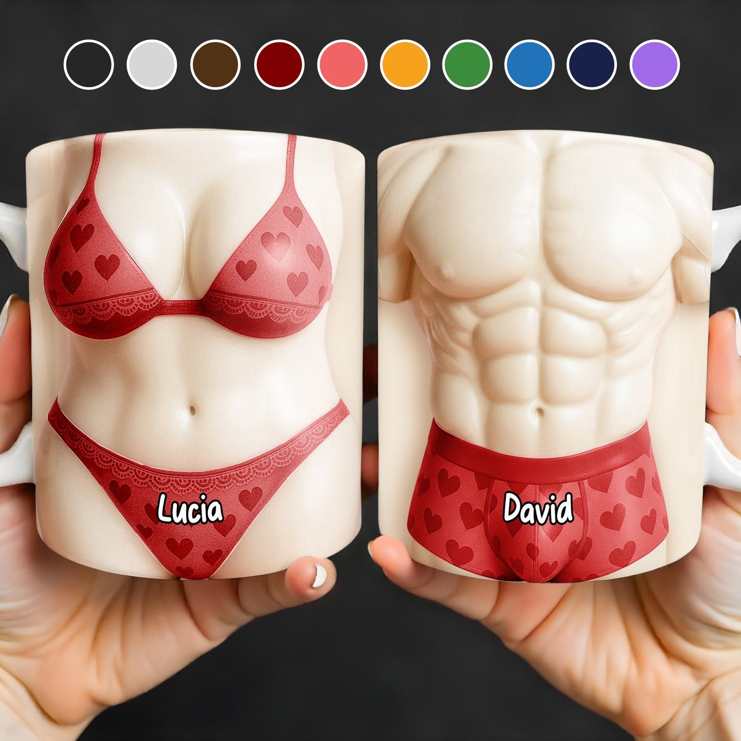 Celebrate Your Love With A Playful Romantic Design - Personalized Custom Coffee Mug - CPL1159_MG