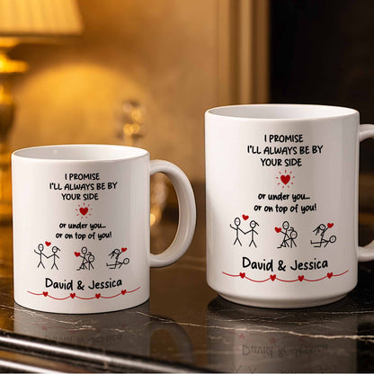 I Promise I'll Always Be By Your Side, Stick Figures - Personalized Custom Coffee Mug - CPL1169_MG