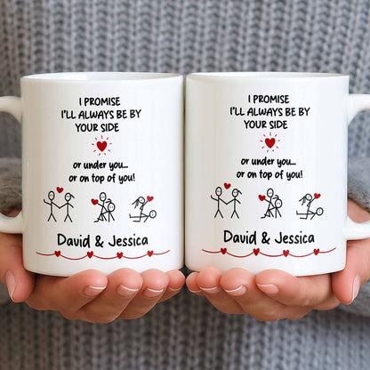 I Promise I'll Always Be By Your Side, Stick Figures - Personalized Custom Coffee Mug - CPL1169_MG