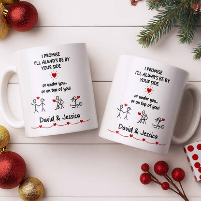 I Promise I'll Always Be By Your Side, Stick Figures - Personalized Custom Coffee Mug - CPL1169_MG