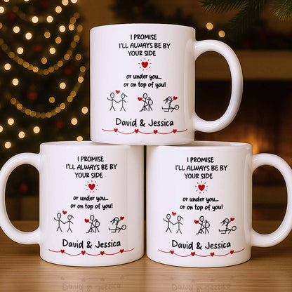 I Promise I'll Always Be By Your Side, Stick Figures - Personalized Custom Coffee Mug - CPL1169_MG