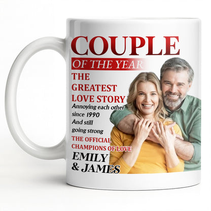 Couple Of The Year, The Greatest Love Story, Champions Of Love - Personalized Custom Coffee Mug - CPL1199_MG