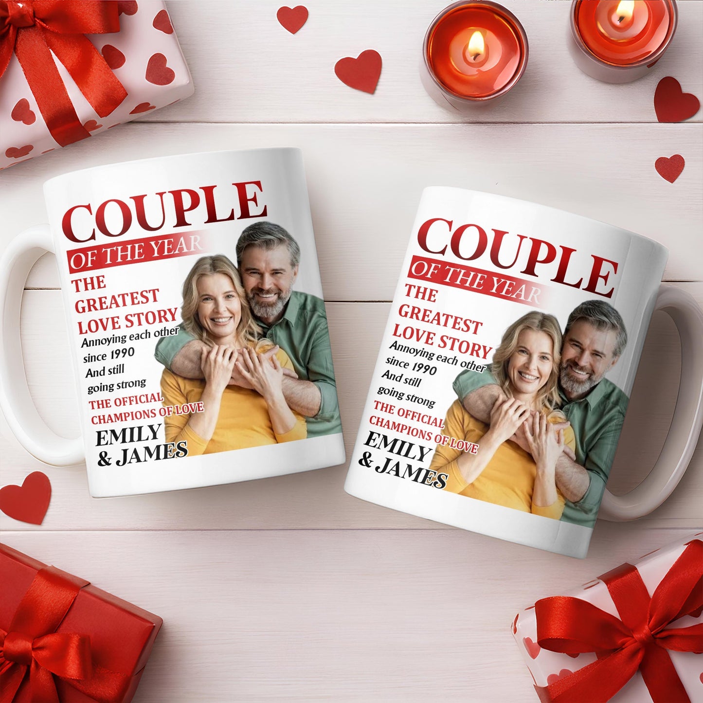 Couple Of The Year, The Greatest Love Story, Champions Of Love - Personalized Custom Coffee Mug - CPL1199_MG