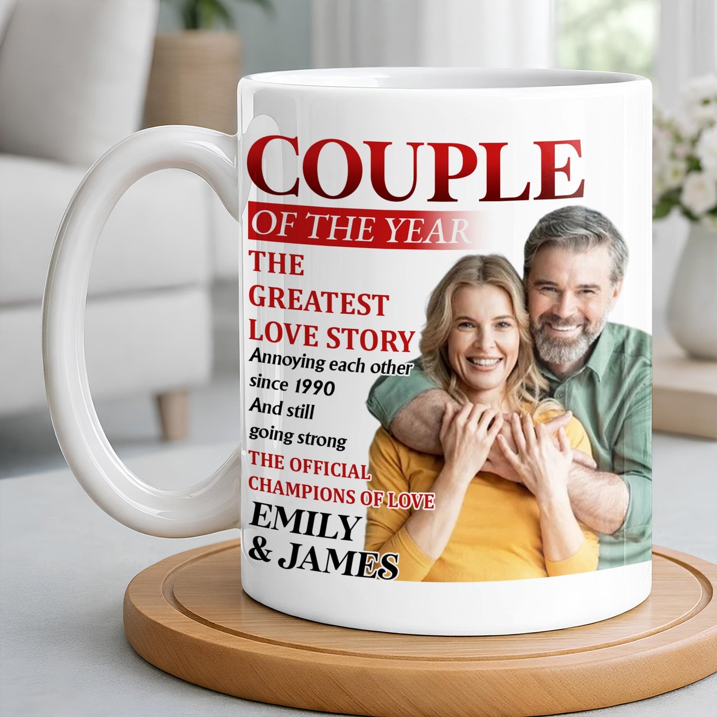 Couple Of The Year, The Greatest Love Story, Champions Of Love - Personalized Custom Coffee Mug - CPL1199_MG