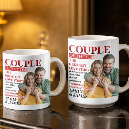 Couple Of The Year, The Greatest Love Story, Champions Of Love - Personalized Custom Coffee Mug - CPL1199_MG