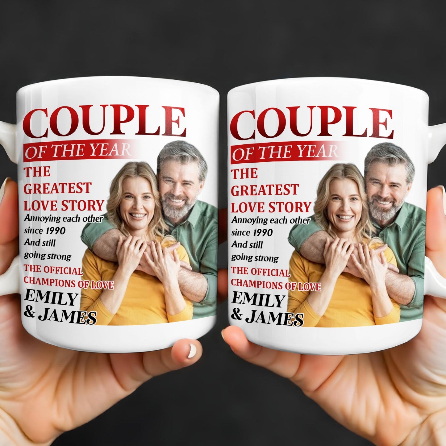 Couple Of The Year, The Greatest Love Story, Champions Of Love - Personalized Custom Coffee Mug - CPL1199_MG