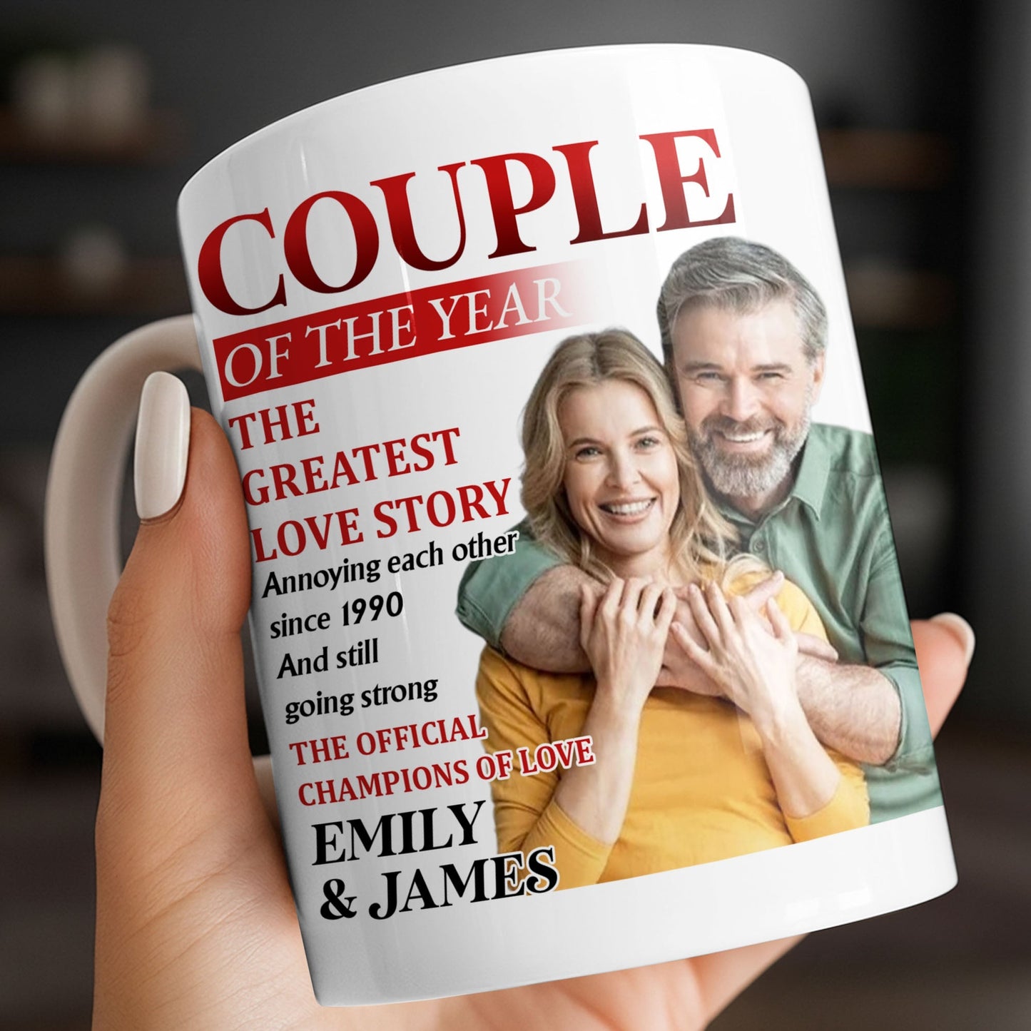 Couple Of The Year, The Greatest Love Story, Champions Of Love - Personalized Custom Coffee Mug - CPL1199_MG