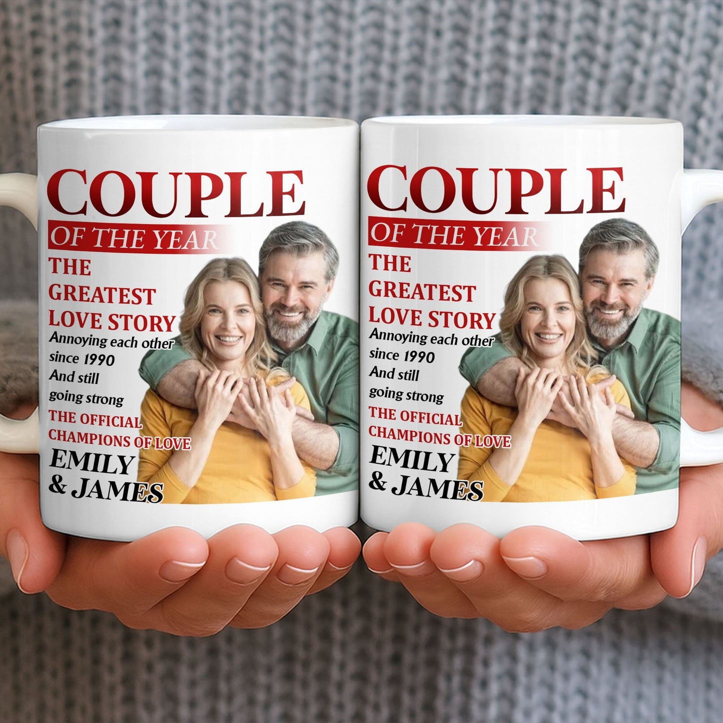 Couple Of The Year, The Greatest Love Story, Champions Of Love - Personalized Custom Coffee Mug - CPL1199_MG