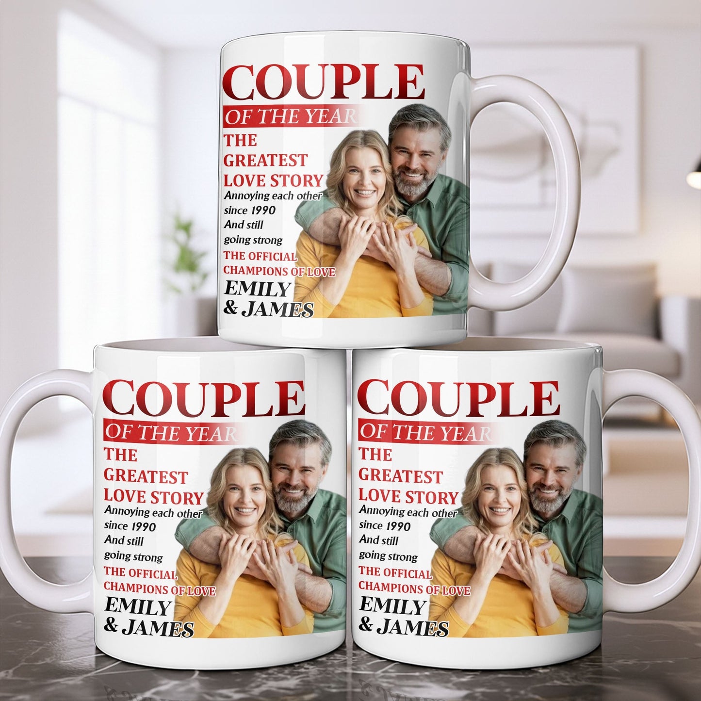 Couple Of The Year, The Greatest Love Story, Champions Of Love - Personalized Custom Coffee Mug - CPL1199_MG