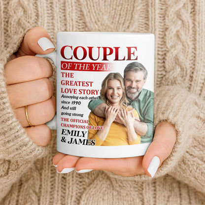Couple Of The Year, The Greatest Love Story, Champions Of Love - Personalized Custom Coffee Mug - CPL1199_MG