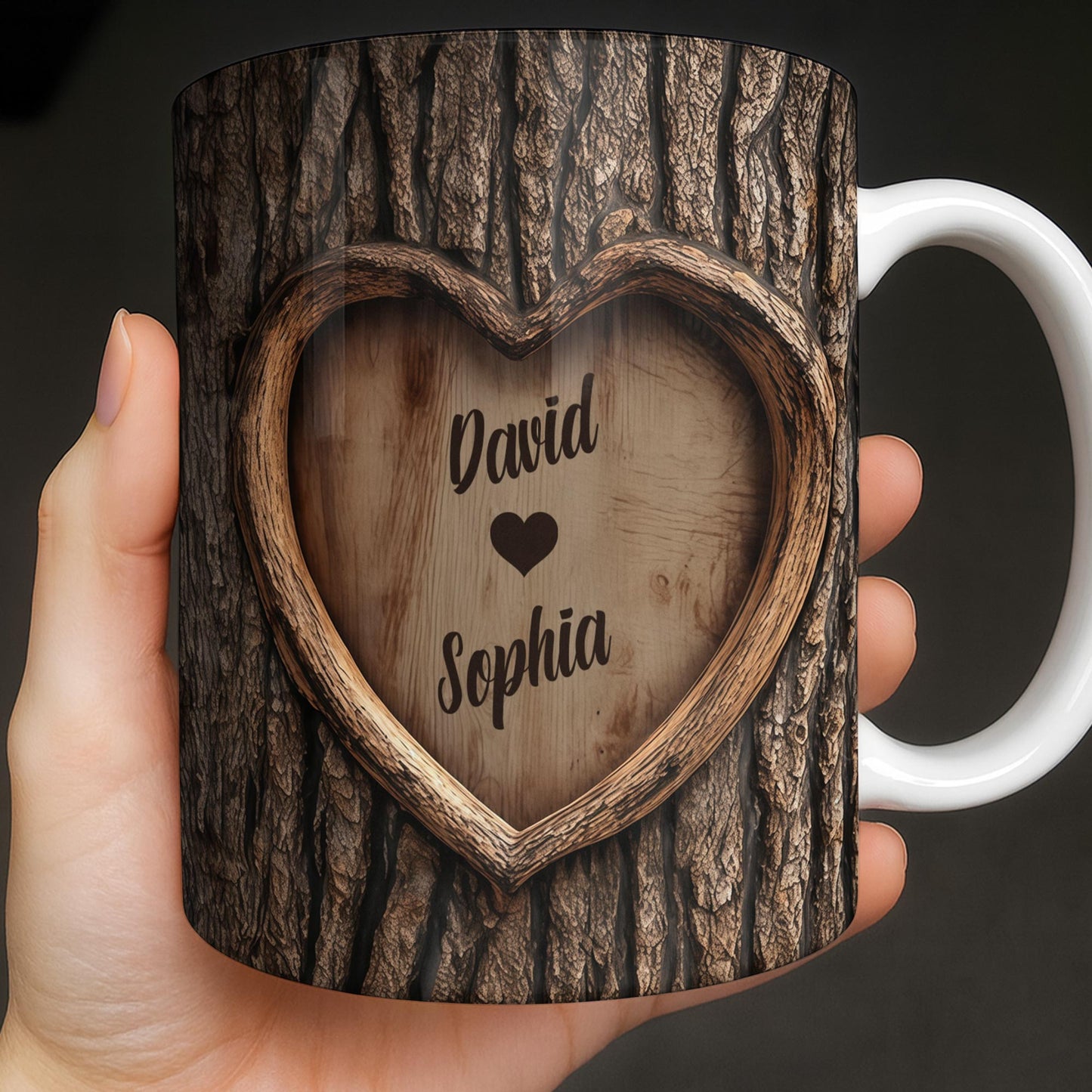 I Met You, I Liked You, I Loved You, I'm Keeping You, Tree Bark and Heart - Personalized Custom Coffee Mug - CPL1202_MG