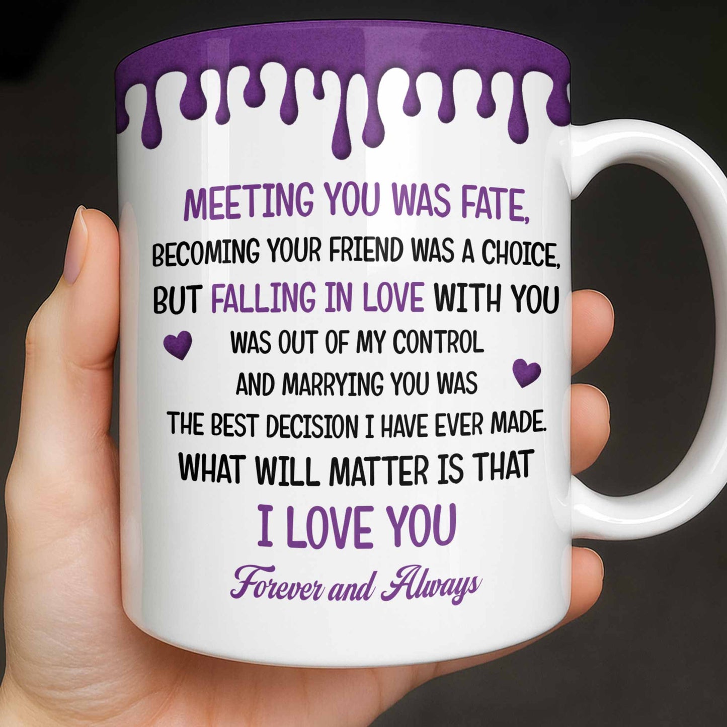 To My Husband, Meeting You Was Fate, Cartoon Couple - Personalized Custom Coffee Mug - CPL1209_MG