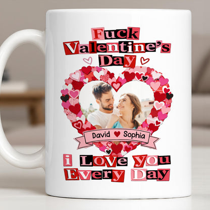 I Love You Every Day With Heart and Photo Frame - Personalized Custom Coffee Mug - CPL1218_MG