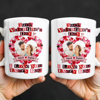 I Love You Every Day With Heart and Photo Frame - Personalized Custom Coffee Mug - CPL1218_MG