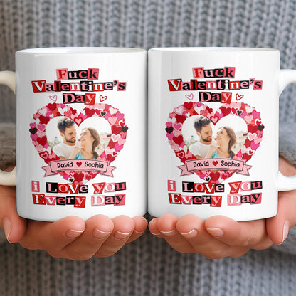 I Love You Every Day With Heart and Photo Frame - Personalized Custom Coffee Mug - CPL1218_MG