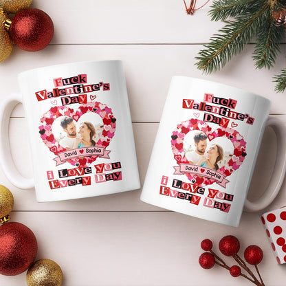I Love You Every Day With Heart and Photo Frame - Personalized Custom Coffee Mug - CPL1218_MG