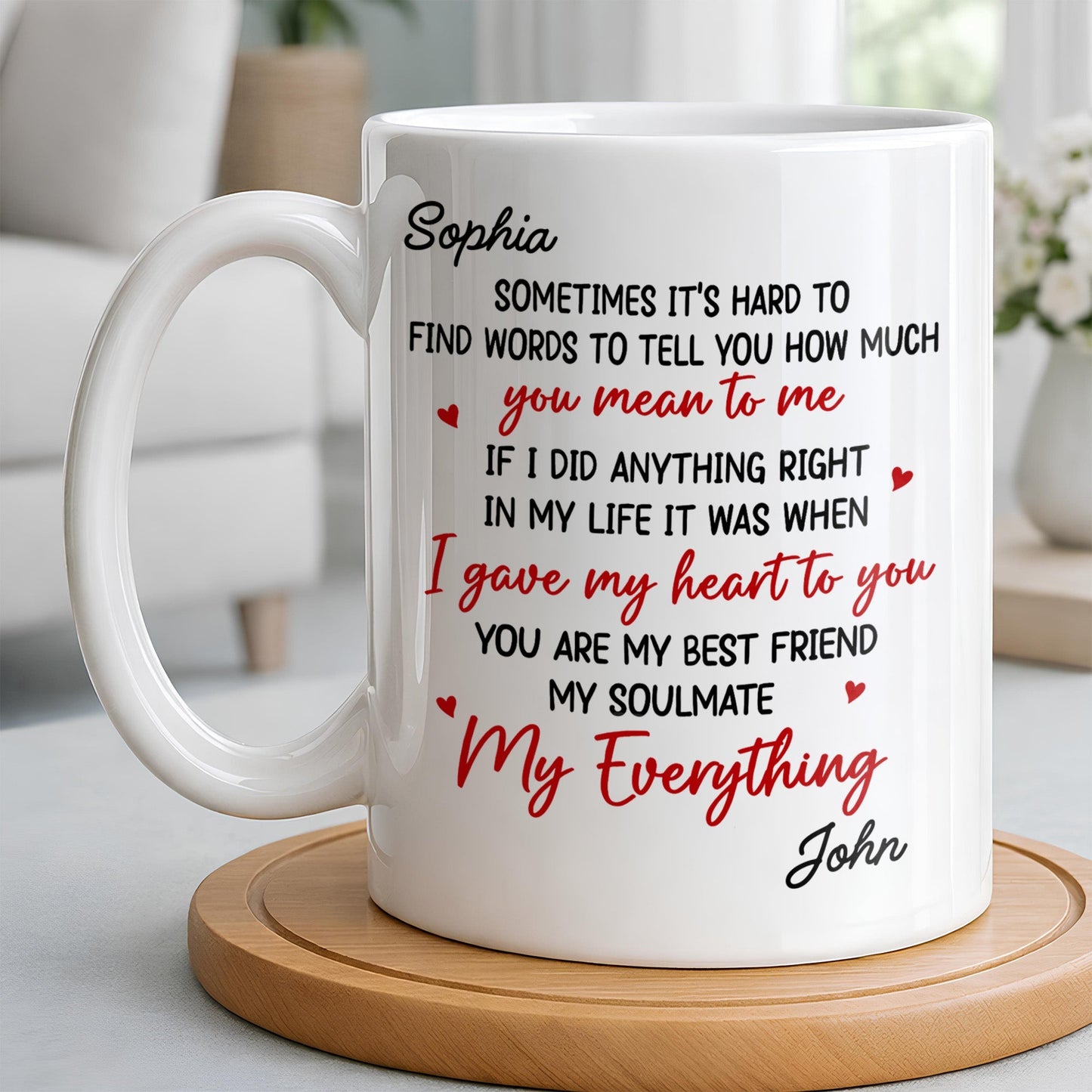 Gave My Heart To You, You Are My Soulmate, With Hearts - Personalized Custom Coffee Mug - CPL1220_MG