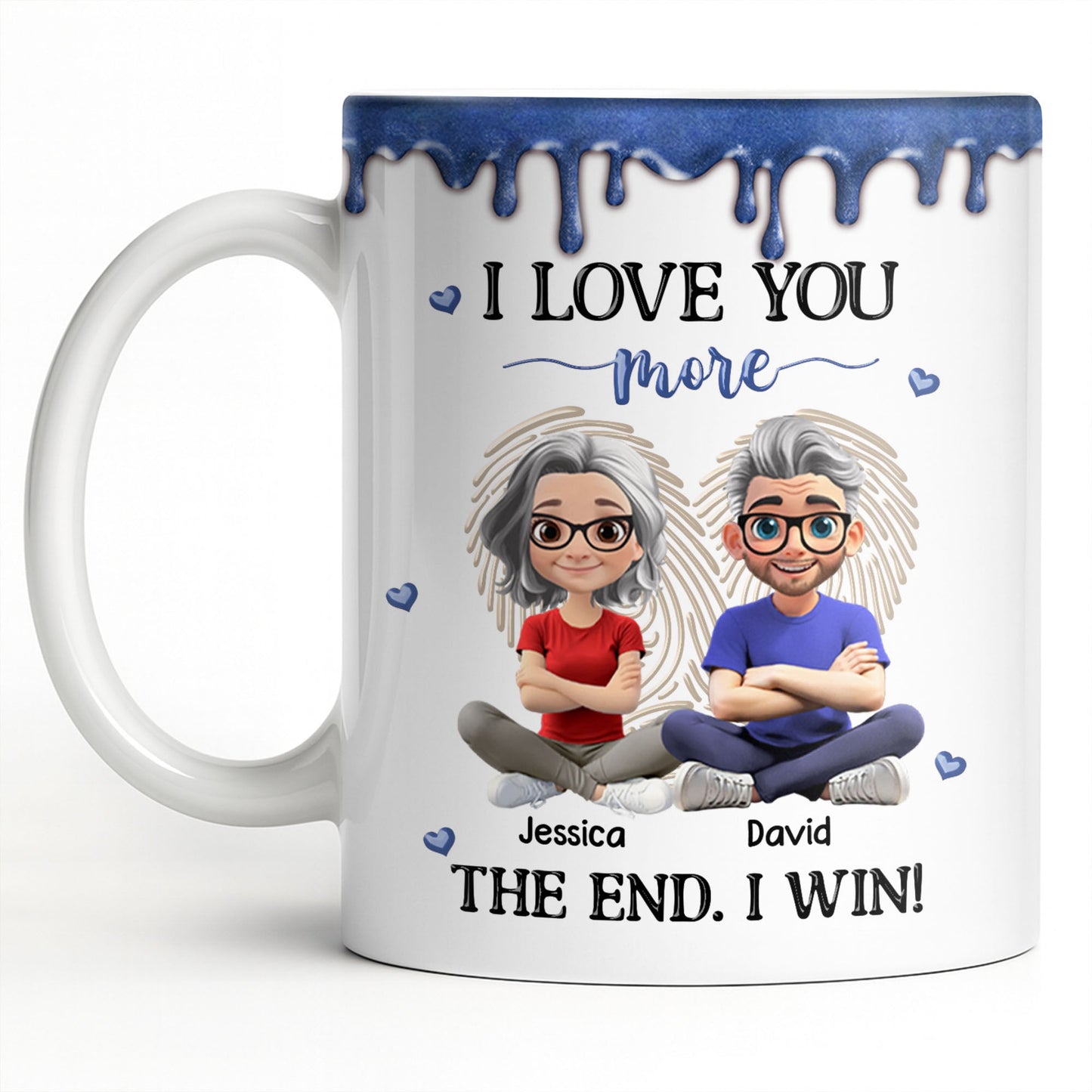 I Love You More, The End I Win, Cartoon Couple - Personalized Custom Coffee Mug - CPL1231_MG