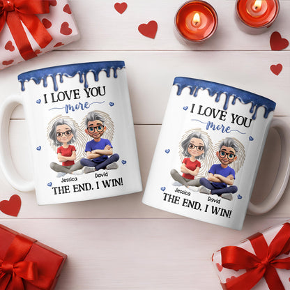 I Love You More, The End I Win, Cartoon Couple - Personalized Custom Coffee Mug - CPL1231_MG