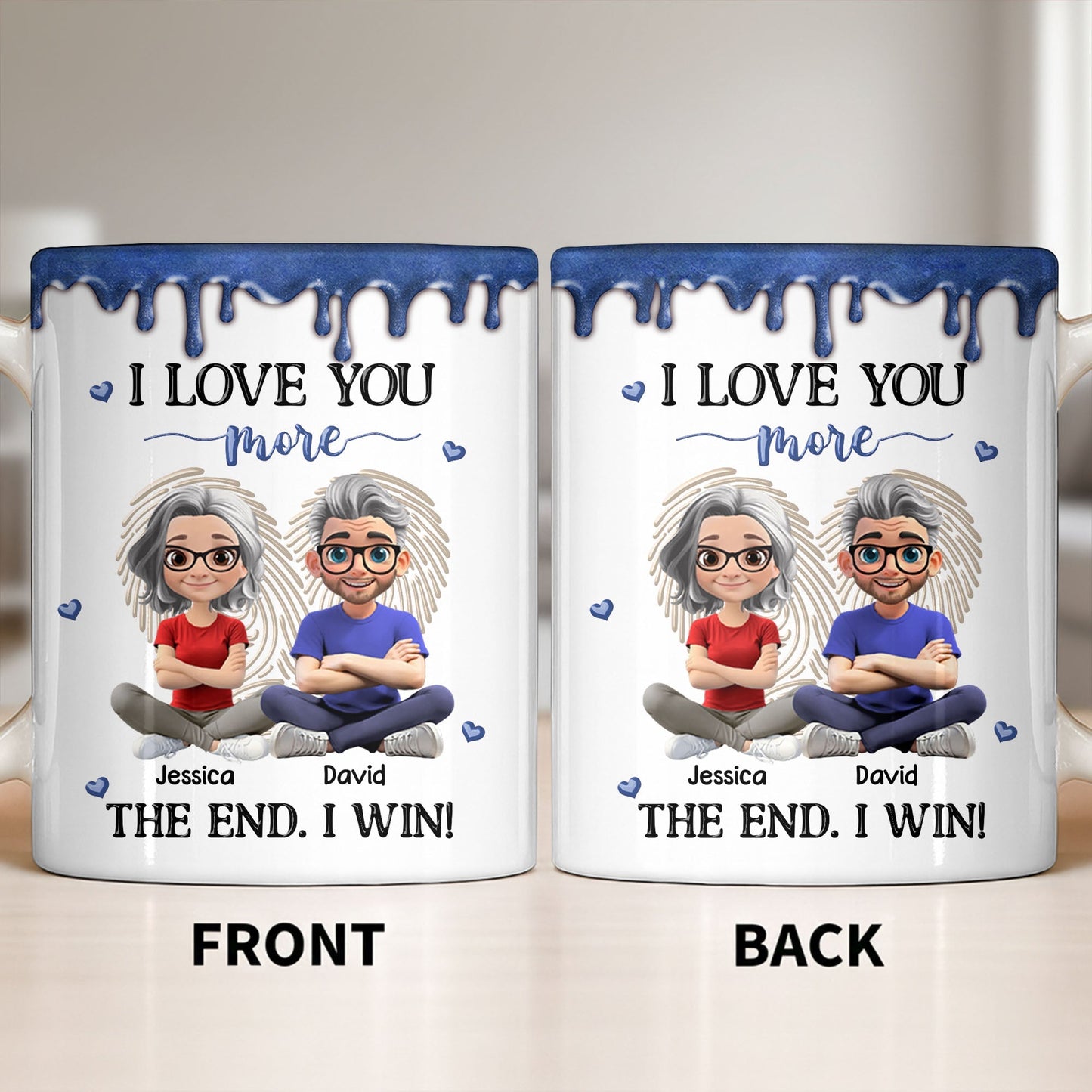 I Love You More, The End I Win, Cartoon Couple - Personalized Custom Coffee Mug - CPL1231_MG