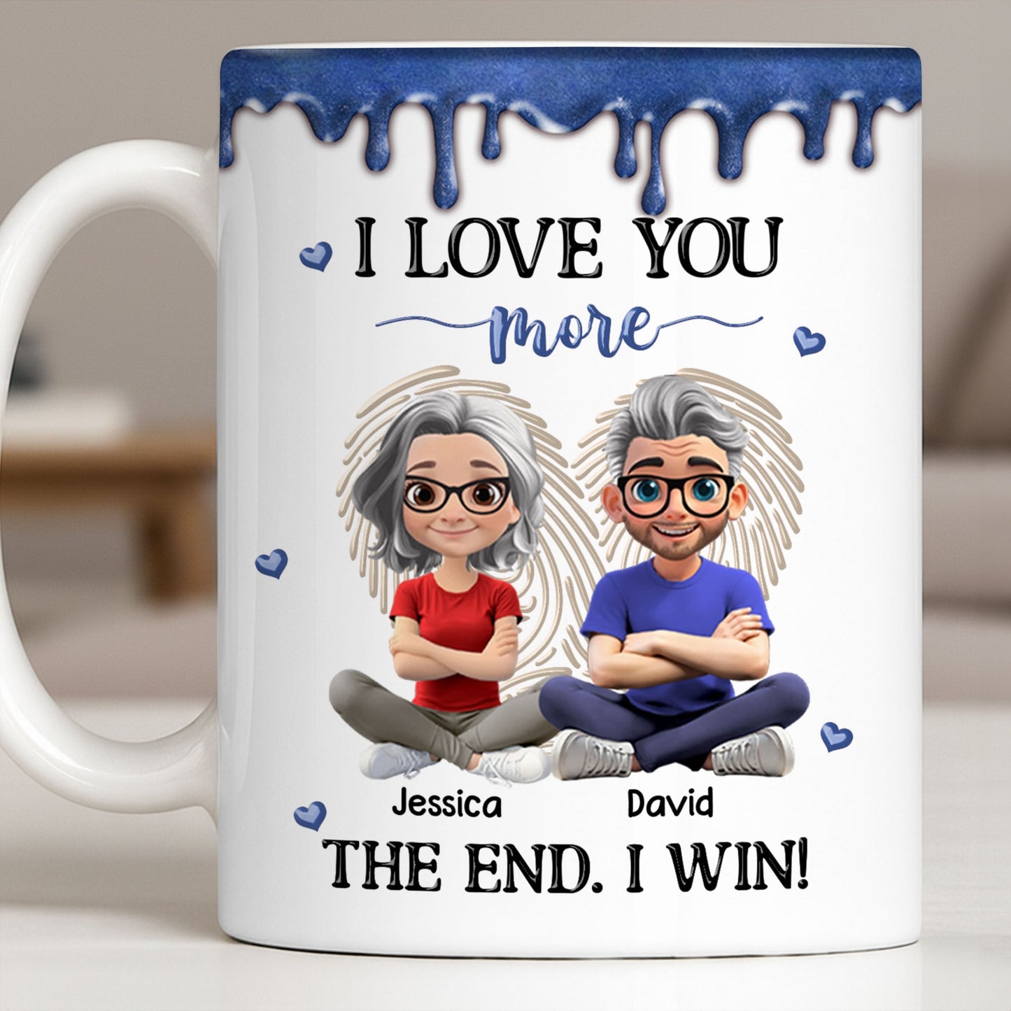 I Love You More, The End I Win, Cartoon Couple - Personalized Custom Coffee Mug - CPL1231_MG