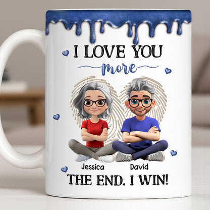 I Love You More, The End I Win, Cartoon Couple - Personalized Custom Coffee Mug - CPL1231_MG