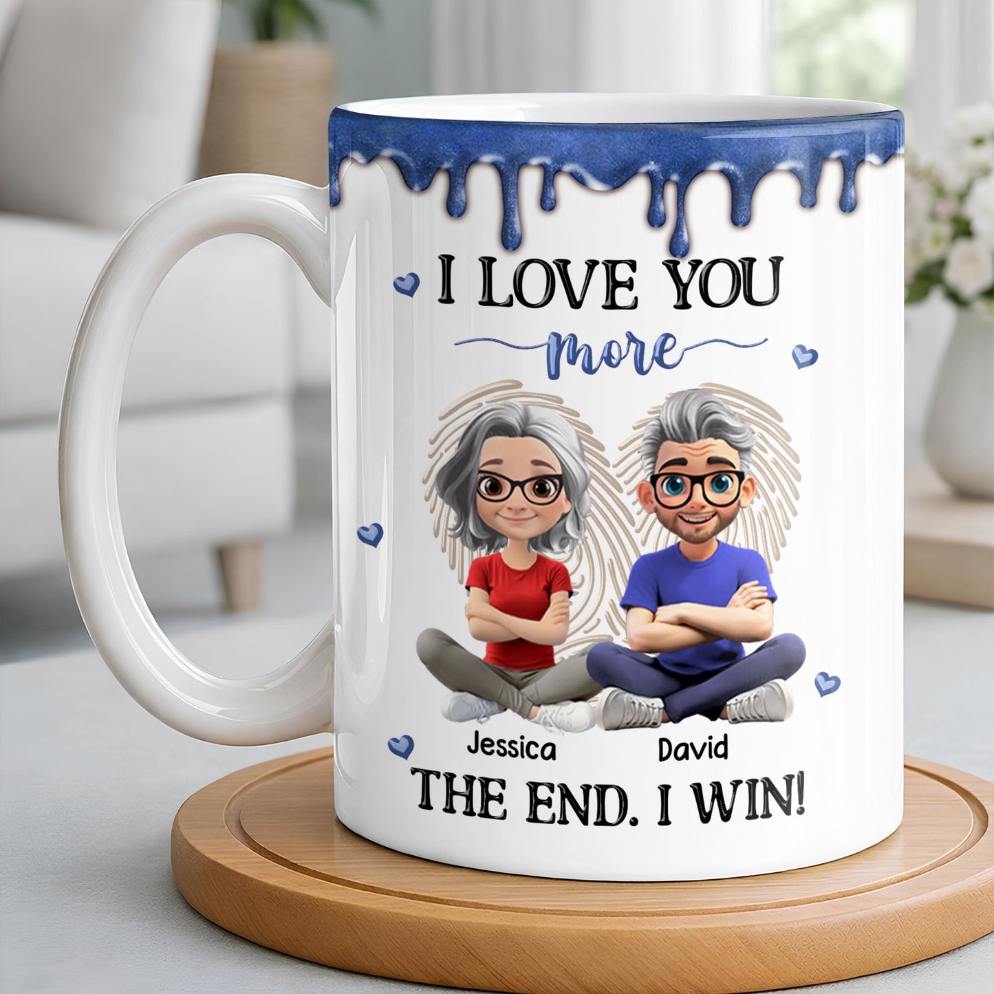 I Love You More, The End I Win, Cartoon Couple - Personalized Custom Coffee Mug - CPL1231_MG